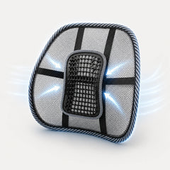 Suport lombar pentru scaun cu efect presopunctura ORTO LOMBAR Mesh, Negru/Gri
