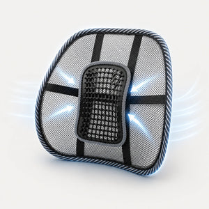 Suport lombar pentru scaun cu efect presopunctura ORTO LOMBAR Mesh, Negru/Gri