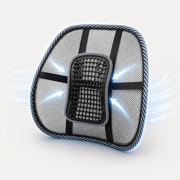Suport lombar pentru scaun cu efect presopunctura ORTO LOMBAR Mesh, Negru/Gri