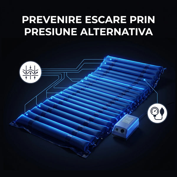 Saltea antiescară ORTO 91 cu compresor, în albastru