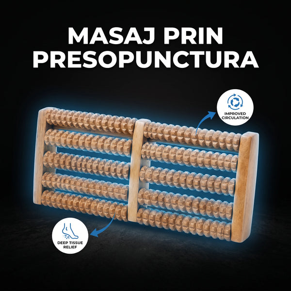 Rolă masaj presopunctură pentru picioare din lemn, imaginea 4