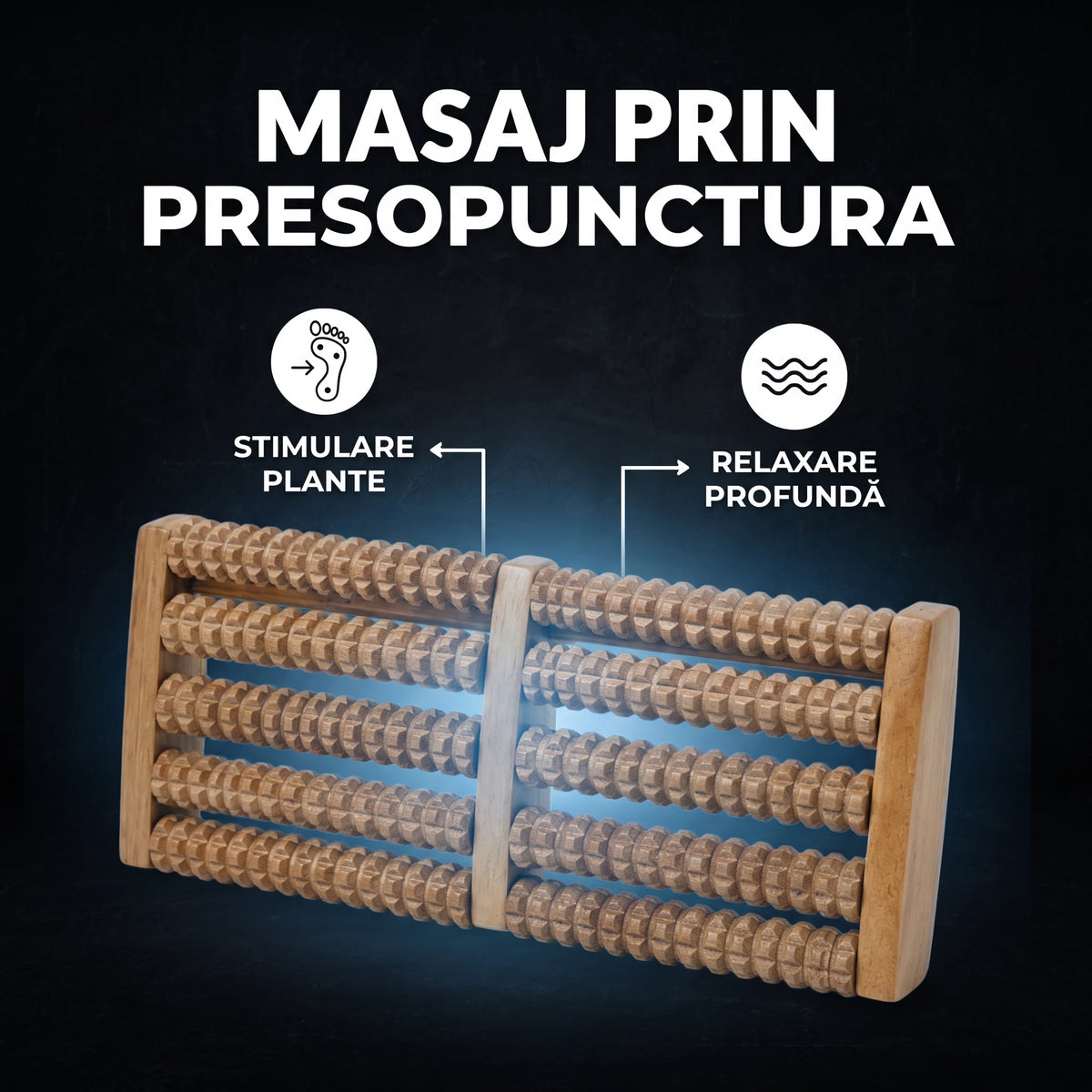 Rolă masaj presopunctură pentru picioare din lemn, imaginea 6