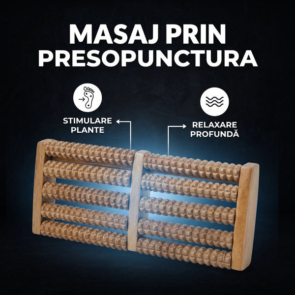 Rolă masaj presopunctură pentru picioare din lemn, imaginea 6