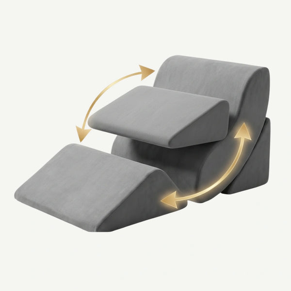 Set de 3 perne ortopedice gri din memory foam pentru recuperare