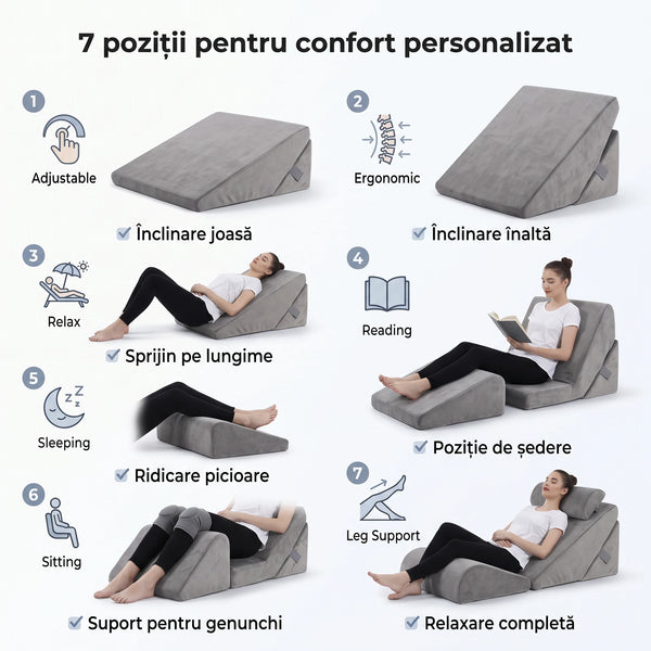 Pernă sprijin înclinată reglabilă din memory foam, imaginea 4