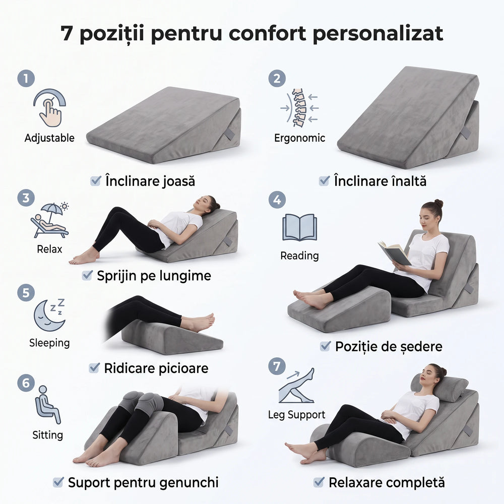 Pernă sprijin înclinată reglabilă din memory foam, imaginea 5