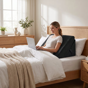 Perna multifunctionala 7-in-1 memory foam pliabila, cap/spate/picioare, Negru – imaginea 7