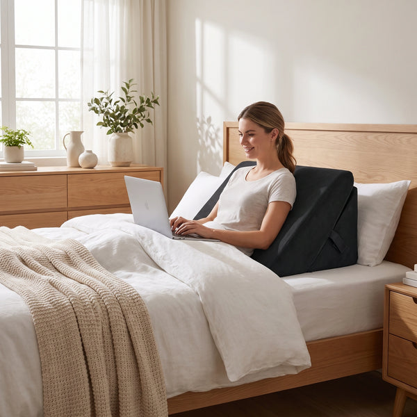 Perna multifunctionala 7-in-1 memory foam pliabila, cap/spate/picioare, Negru – imaginea 7