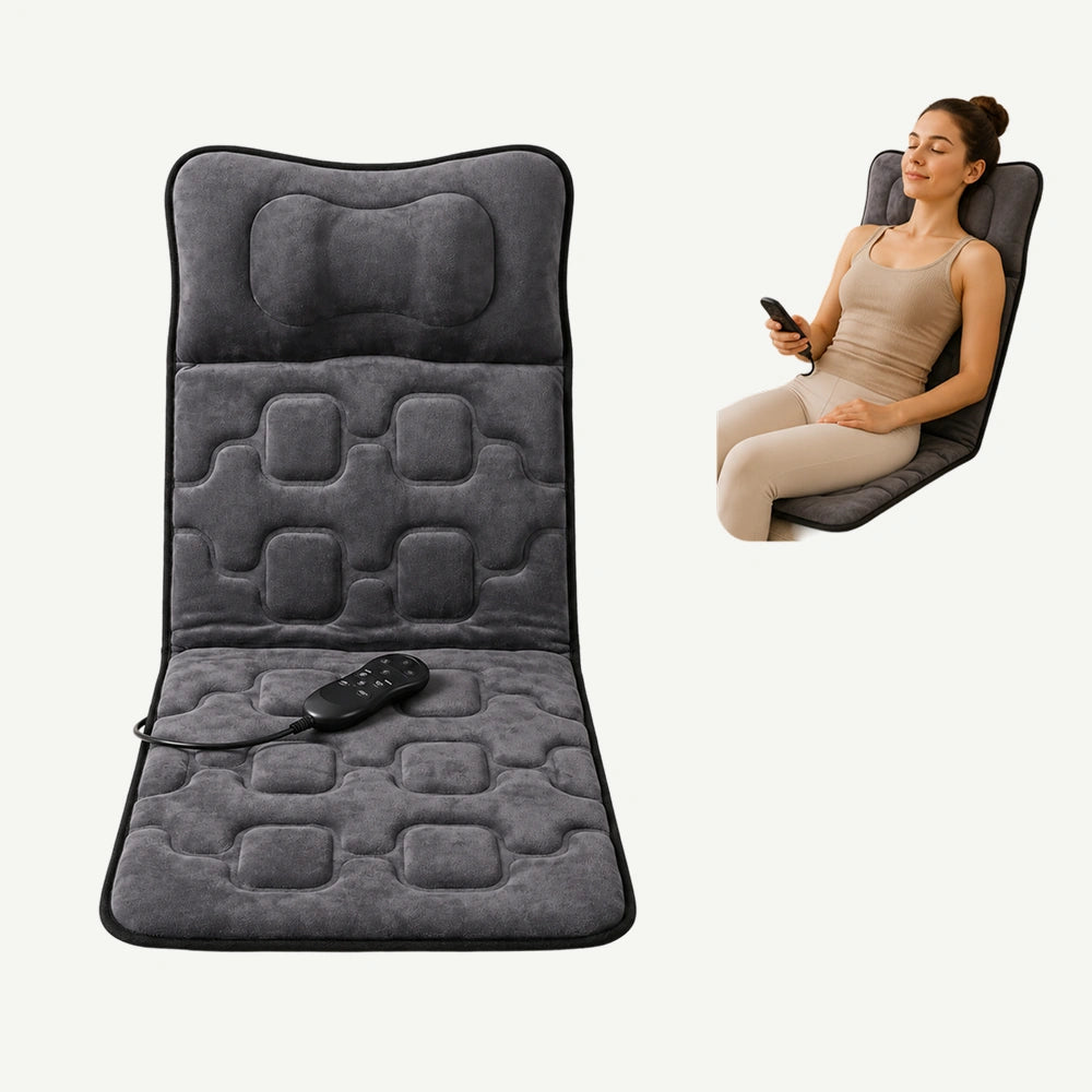 Saltea masaj corp Shiatsu cu vibratii si incalzire, 10 motoare, gat-spate-picioare