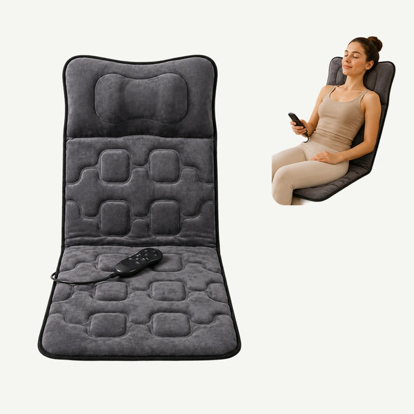 Saltea masaj corp Shiatsu cu vibratii si incalzire, 10 motoare, gat-spate-picioare