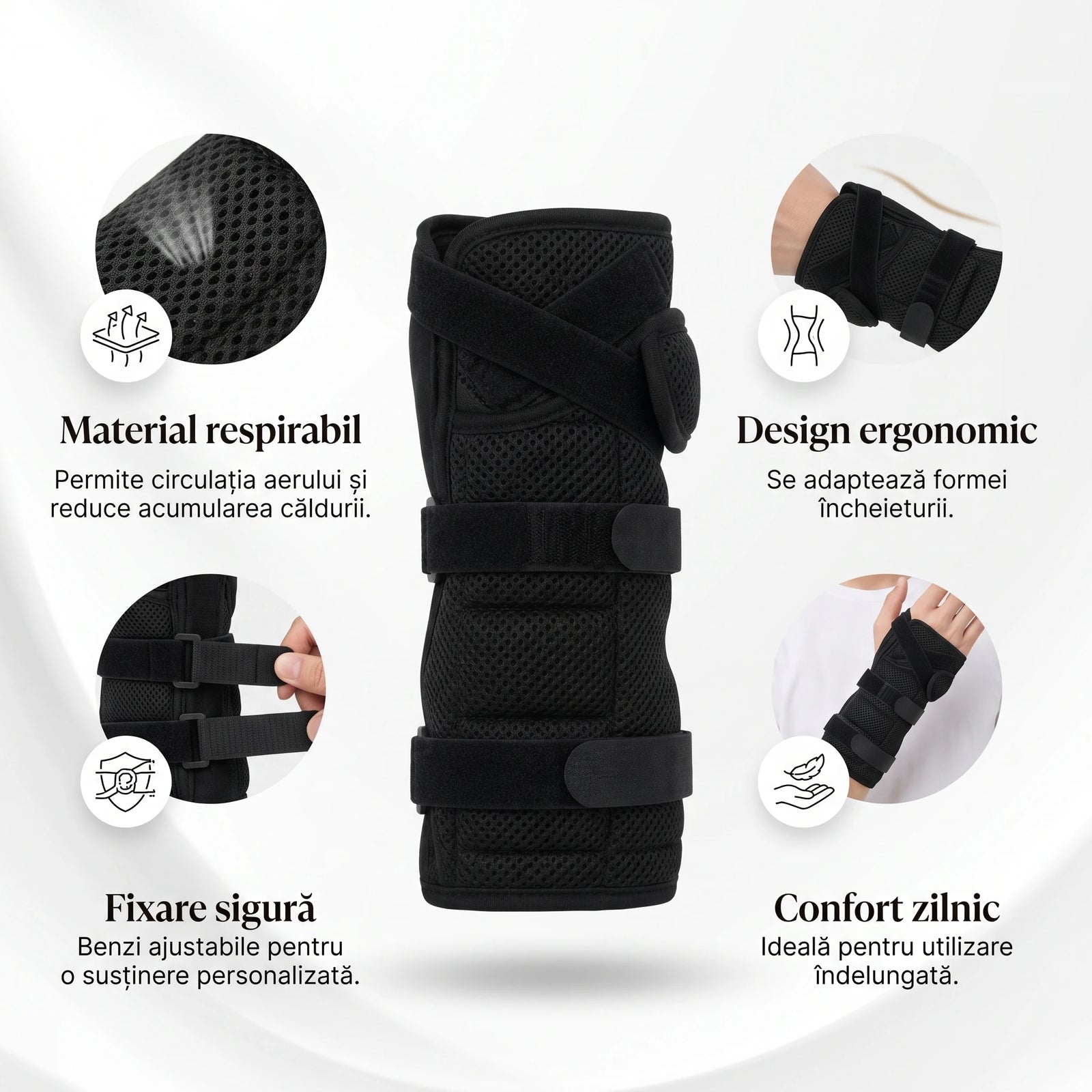 Orteză încheietura mâinii reglabilă cu atele de cupru, imaginea 5