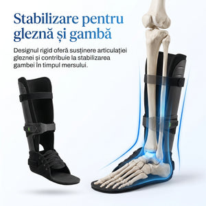 Orteza de gleznă reglabilă cu sistem de fixare