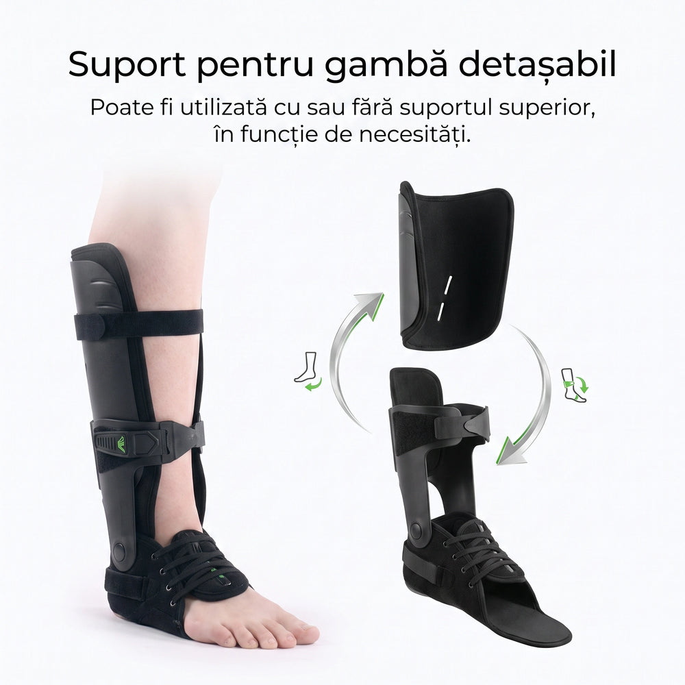 Orteză de gleznă reglabilă, în negru