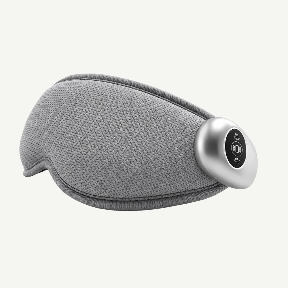 Mască de masaj pentru ochi gri, cu vibrații