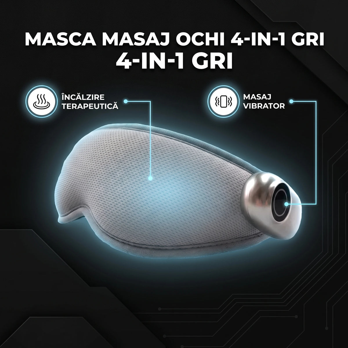 Masca de masaj pentru ochi cu compresă cald-rece 4 în 1