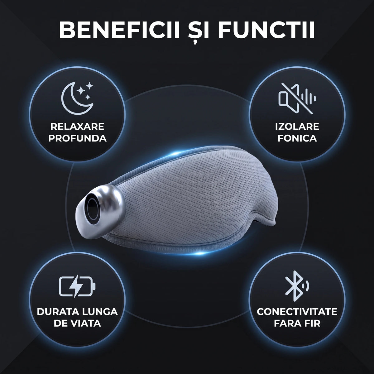 Mască masaj ochi cu vibrații și compresă cald-rece, imaginea 6