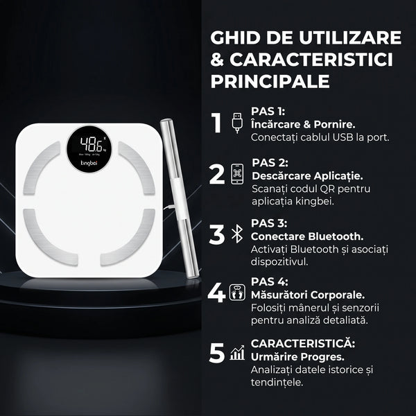 Cântar inteligent cu analiză corporală ORTO 167, imaginea 6