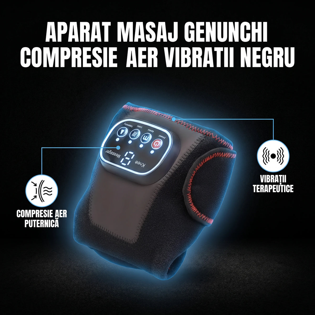 Aparat masaj genunchi cu încălzire și vibrații, imaginea 5