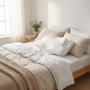 Perna cervicala ortopedica CERVI-SAN Ortho reglabila memory foam, husa lavabila – imaginea 4