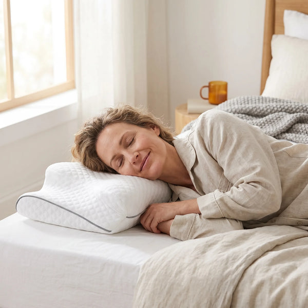 Perna cervicala ortopedica CERVI-SAN Ortho reglabila memory foam, husa lavabila – imaginea 6