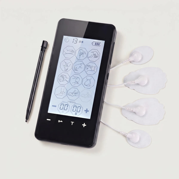 Electrostimulator TENS/EMS pentru tot corpul, cu electrozi si display touchscreen