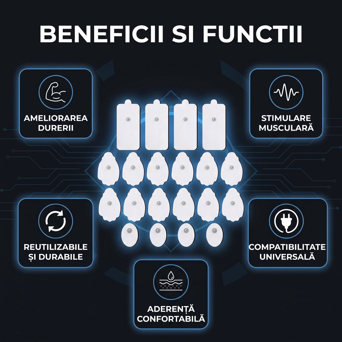 Pad-uri electrozi electrostimulator autoadezivi, imaginea 5
