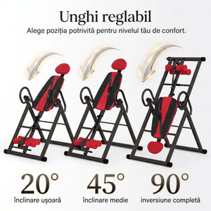 Masa de inversie reglabila pentru decompresie coloana, Negru/Rosu – imaginea 4