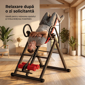 Masa de inversie reglabila pentru decompresie coloana, Negru/Rosu – imaginea 6