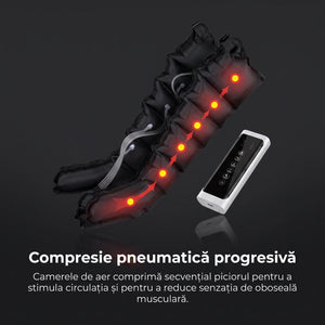 Aparat presoterapie picioare cu drenaj limfatic si anticelulita, 6 compartimente, Negru – imaginea 2