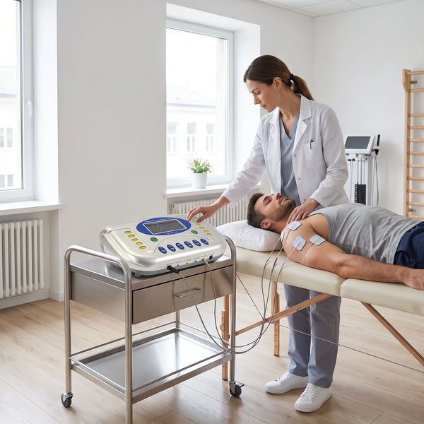 Aparat fizioterapie tot corpul: TENS, EMS, Laser, Ultrasunet, 12 programe cu papuci reflexo – imaginea 3