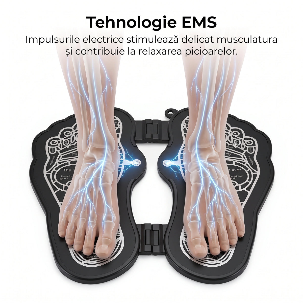 Covoras masaj picioare EMS electrostimulare, pliabil, 6 programe – imaginea 3