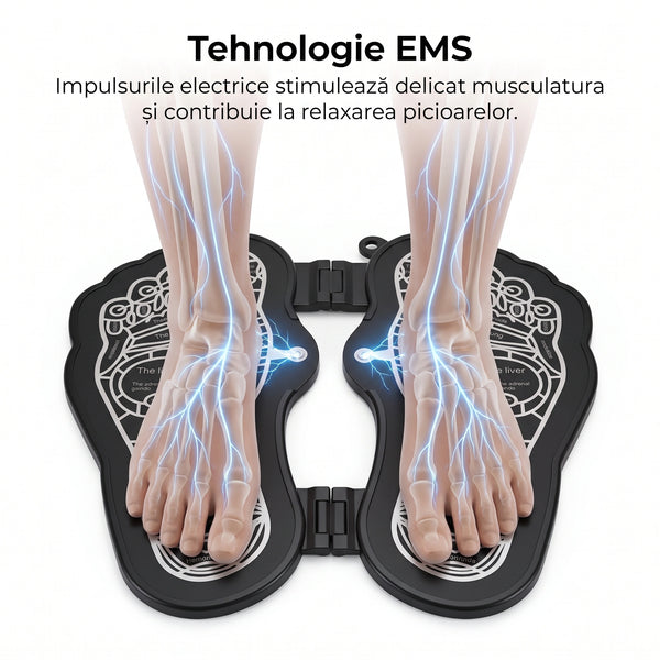Covoras masaj picioare EMS electrostimulare, pliabil, 6 programe – imaginea 3