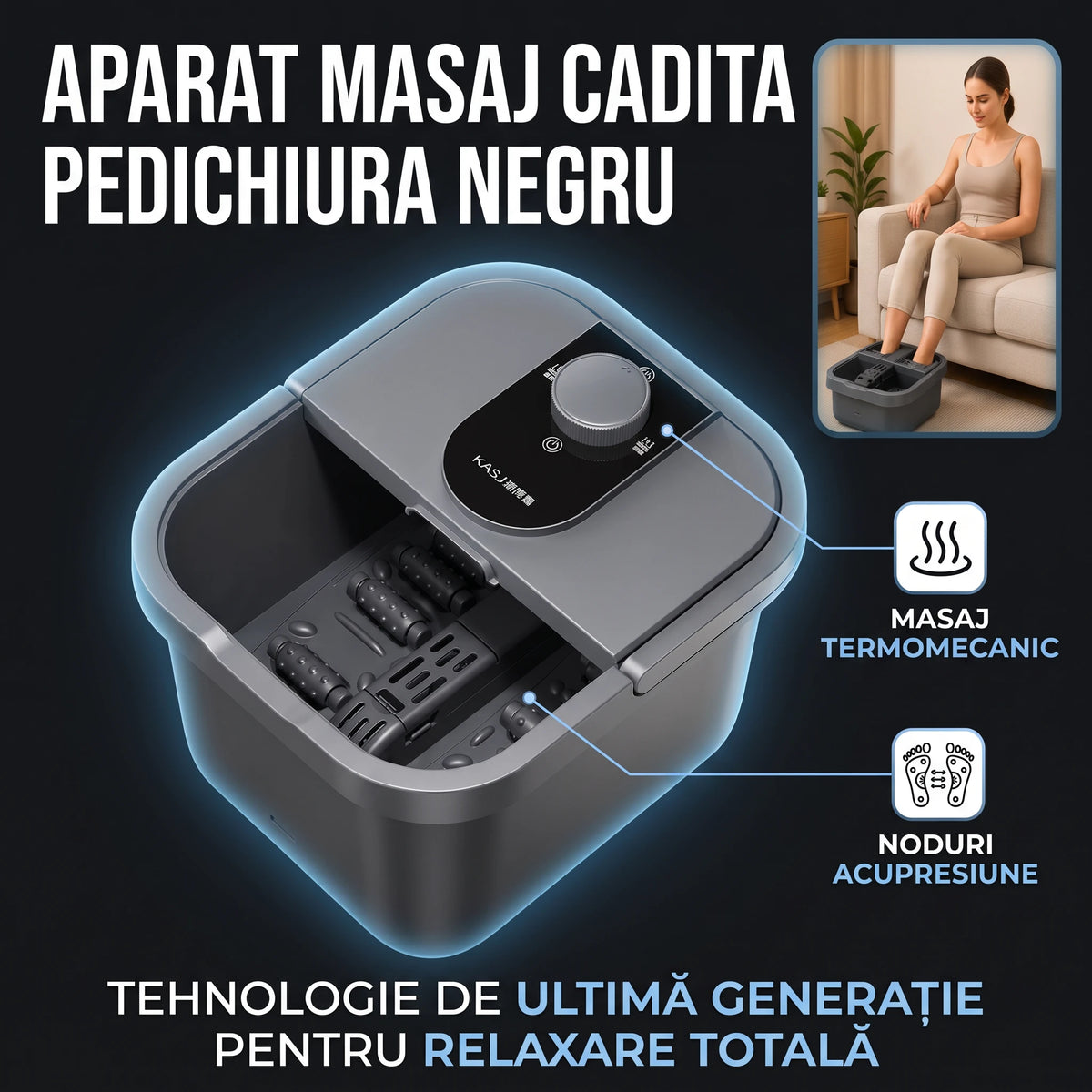 Aparat masaj picioare cu cădiță de pedichiură, imaginea 4