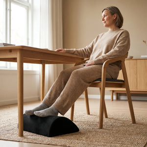 Perna/suport ortopedic pentru picioare ORTO 200 memory foam, husa catifea, Negru – imaginea 3