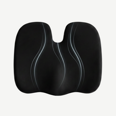 Pernă ortopedică de șezut neagră, din memory foam cu strat de gel
