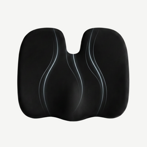Pernă ortopedică de șezut neagră, din memory foam cu strat de gel