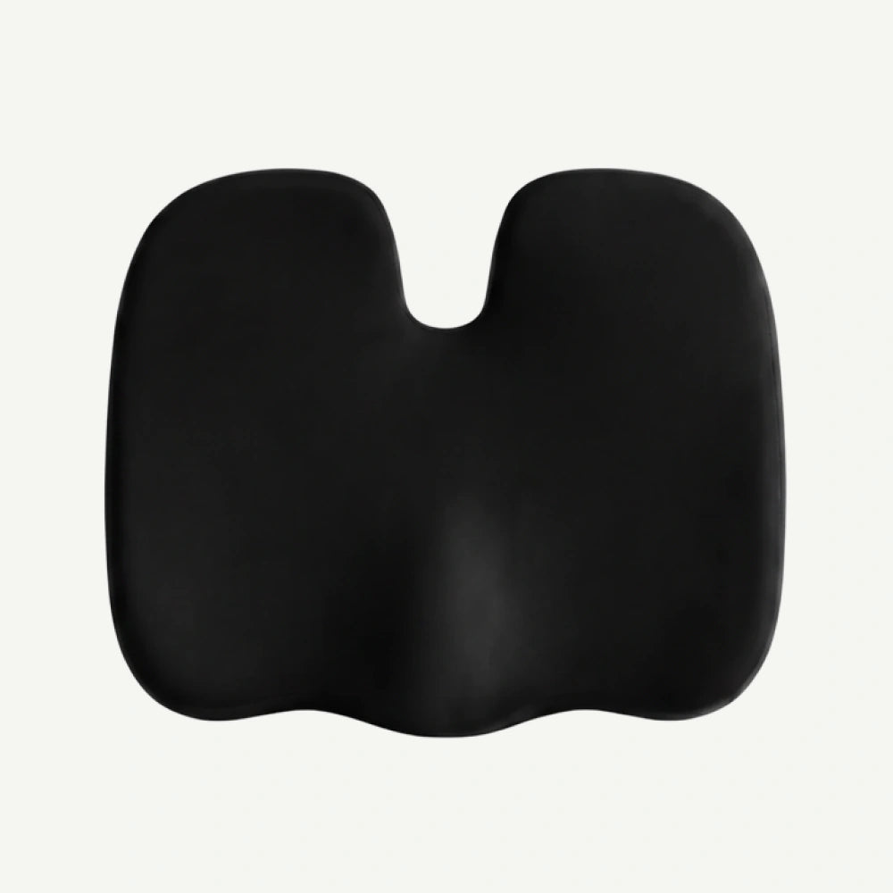Perna ortopedica sezut memory foam cu strat gel cooling detasabil, husa catifea, Negru
