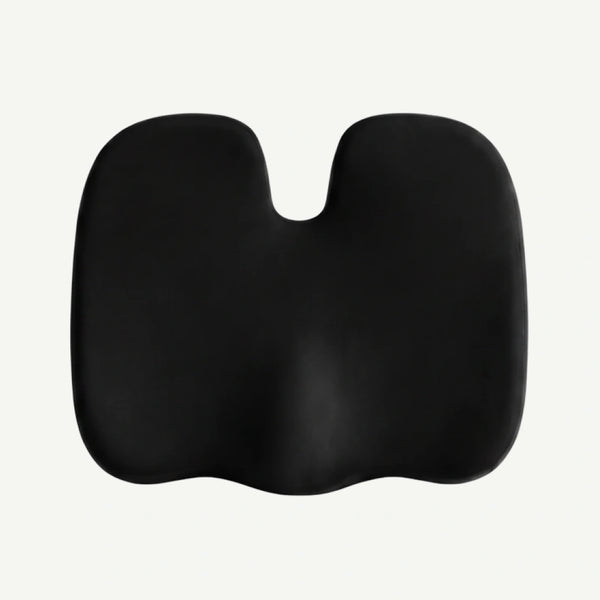 Perna ortopedica sezut memory foam cu strat gel cooling detasabil, husa catifea, Negru