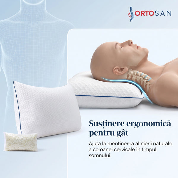 Perna CERVI-SAN King Size cu spumă cu memorie mărunțită