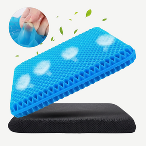 Pernă ortopedică de șezut din gel silicon tip fagure, cu husă detașabilă