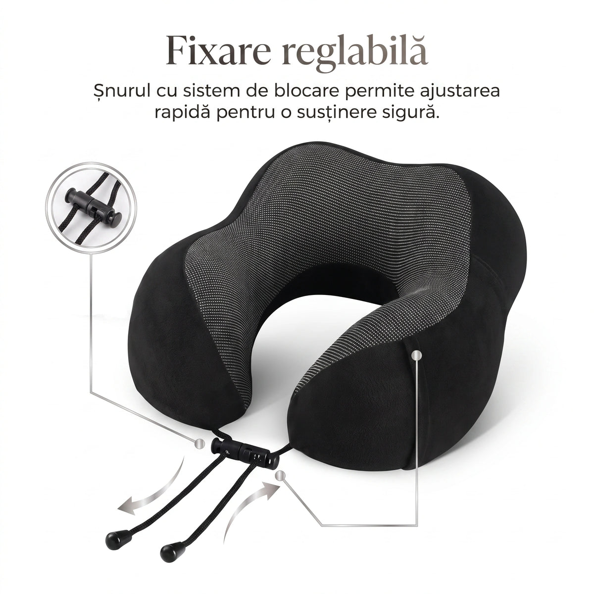 Pernă de călătorie cervicală din memory foam, imaginea 6