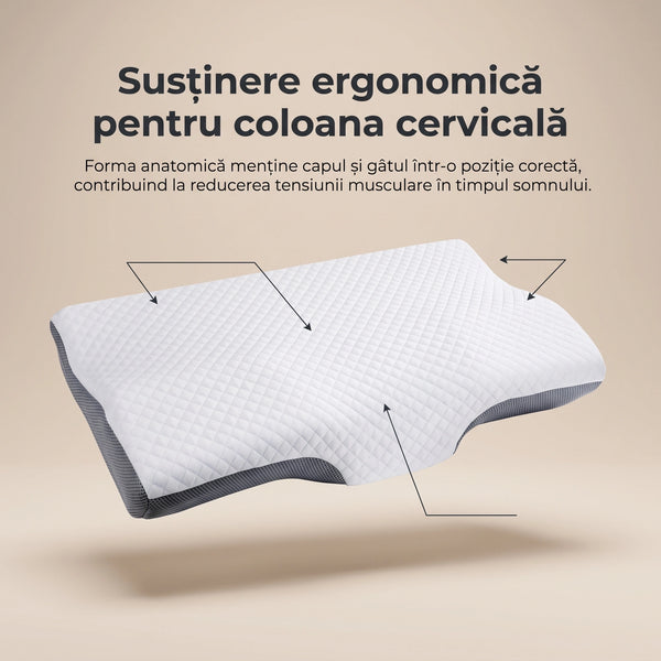 Perna cervicala ortopedica CERVI-SAN Prim memory foam – imaginea 2