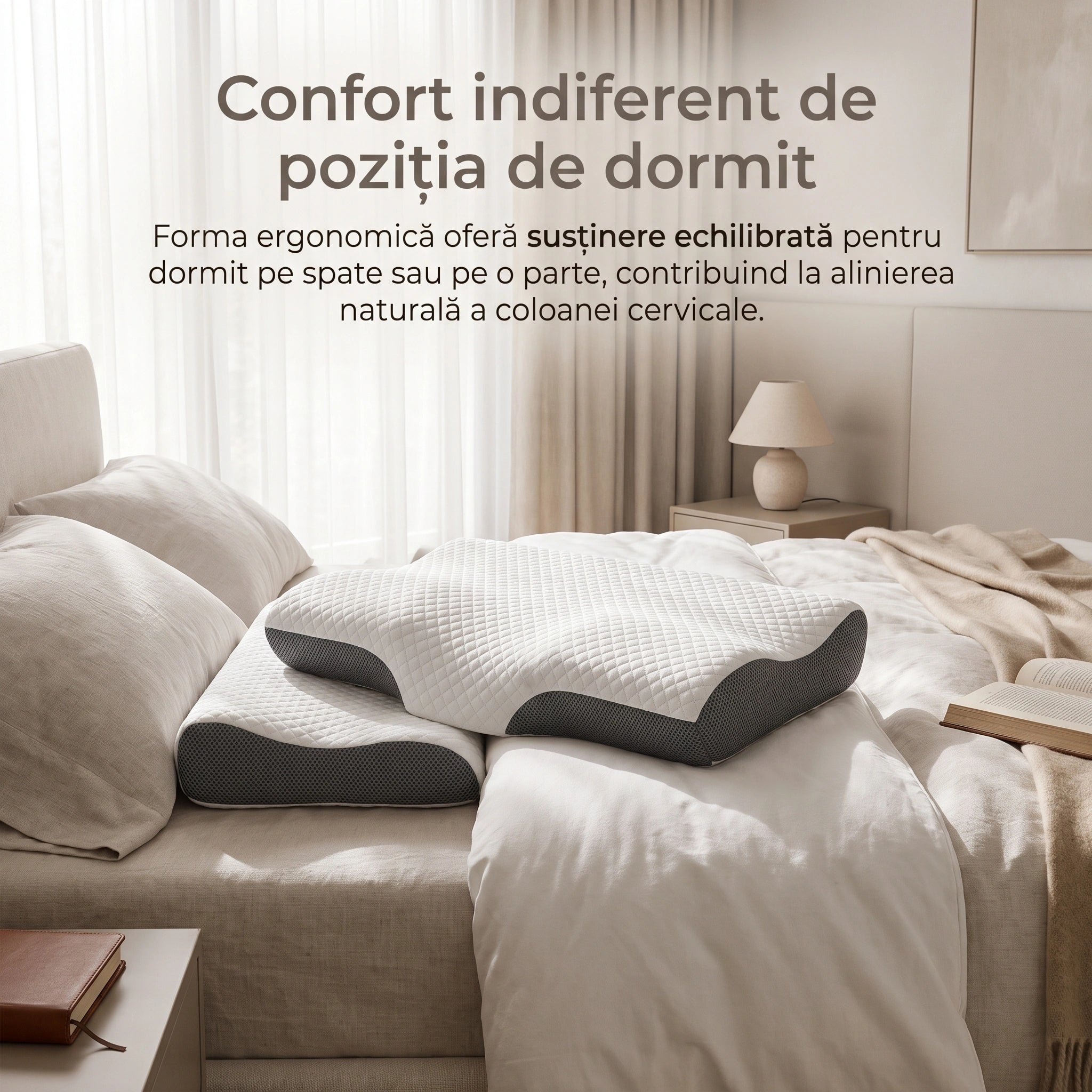 Perna cervicala ortopedica CERVI-SAN Prim memory foam – imaginea 5