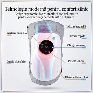 Aparat masaj genunchi 3-in-1 cu compresie aer, incalzire si vibratii, Gri – imaginea 4