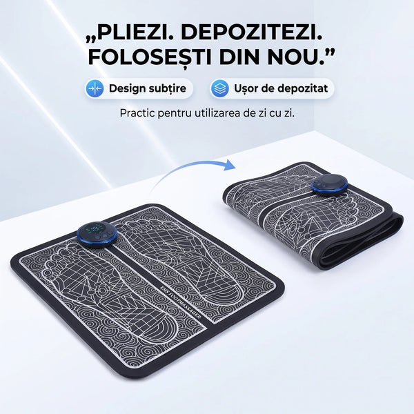 Covoraș masaj picioare EMS pliabil, negru, imaginea 7