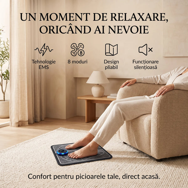 Covoraș masaj picioare EMS pliabil, negru, imaginea 9