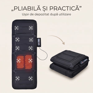 Saltea de masaj din spumă cu memorie pentru corp întreg, în negru