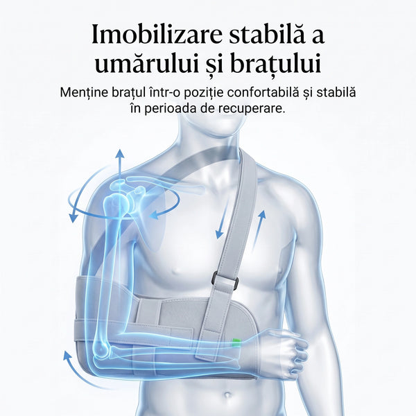 Orteza de umăr utilizabilă atât pe partea stângă, cât și pe dreapta