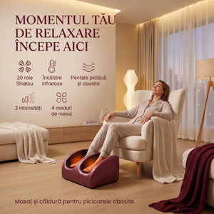 Aparat masaj picioare Shiatsu cu 20 role, vișiniu, imaginea 8