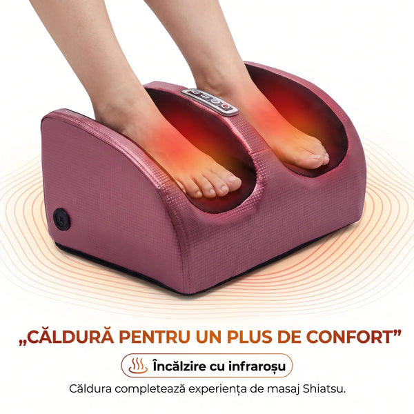 Aparat masaj picioare Shiatsu cu 20 role, vișiniu, imaginea 11